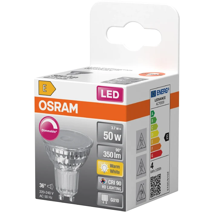 LED PAR16 GU10 350lm(50W) Dimbar Osram