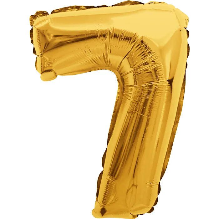 Folieballong Nr 7 Guld Happy Party