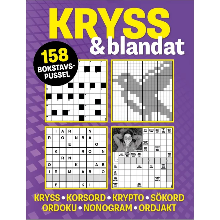 Kryss & blandat (lila): 158 bokstavspussel med kryss, korsord, krypto