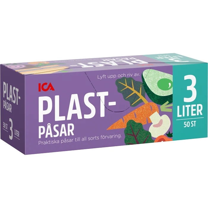 Plastpåsar 3l 50-p ICA
