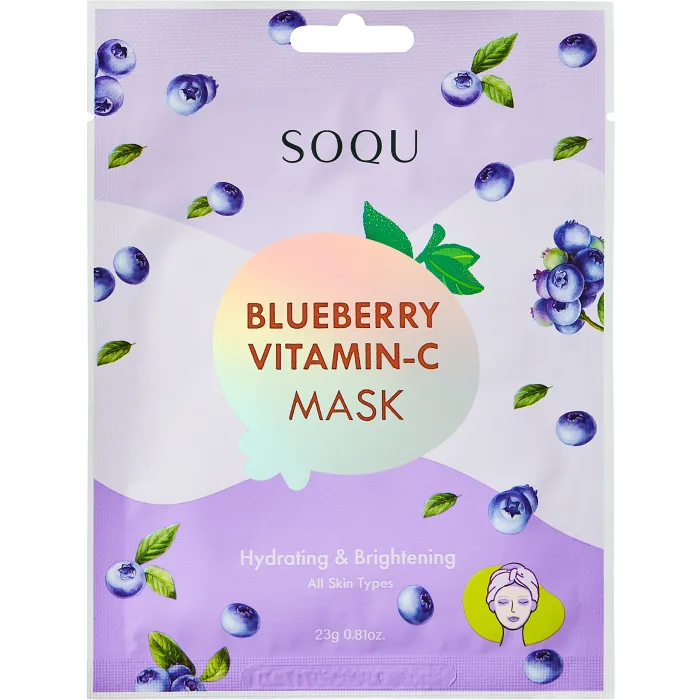 Ansiktsmask Blueberry Vitamin-C Sheet Mask 1-p SOQU