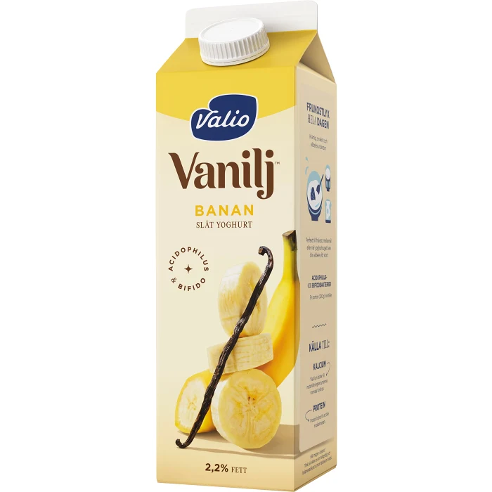 Vaniljyoghurt Banan 2,2% 1000g Valio