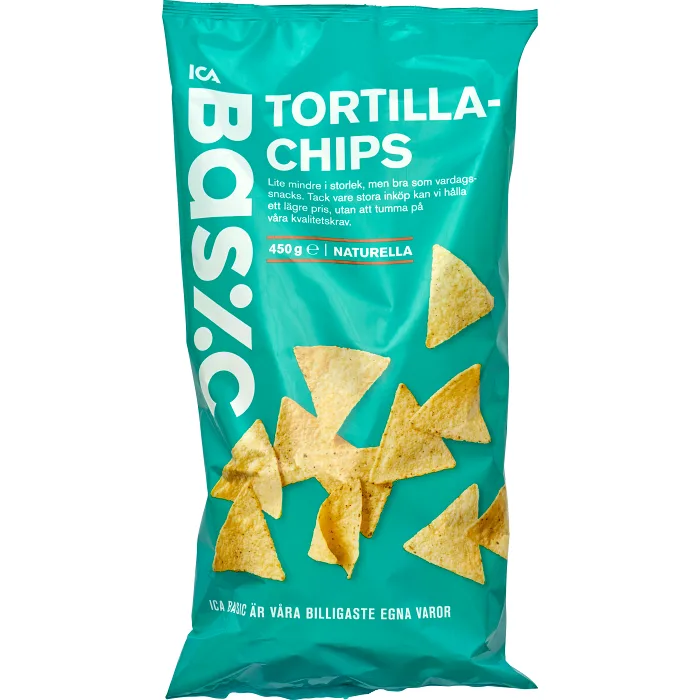 Tortillachips Naturella 450g ICA Basic