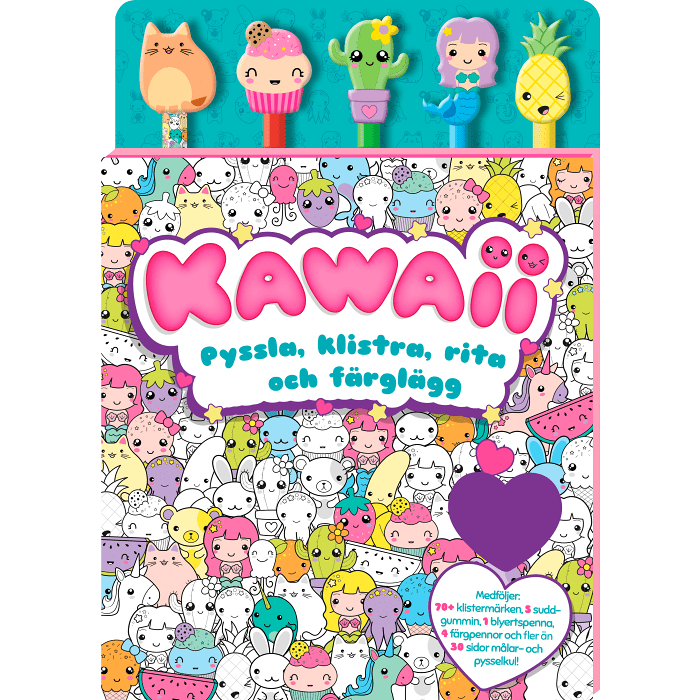Kawaii : Pyssla, klistra, rita och färglägg