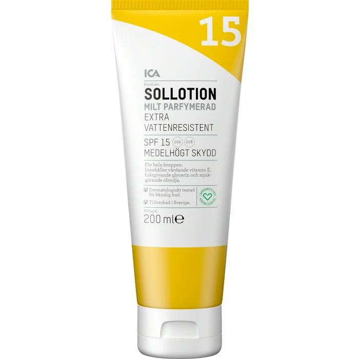 Sollotion SPF 15 200ml ICA Hjärtat