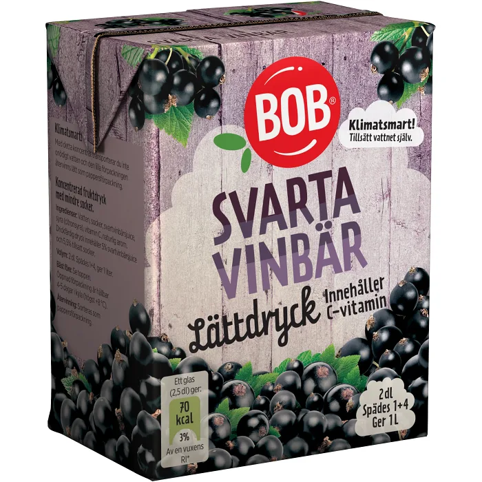 Lättdryck Svartvinbär Koncentrat 2dl BOB