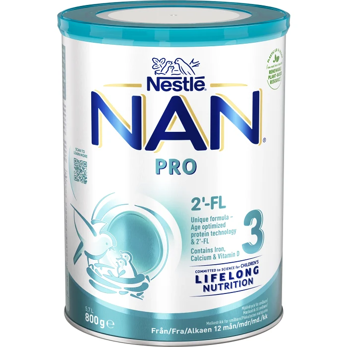 Mjölkersättning Nan Pro 3 12m 800g Nestle