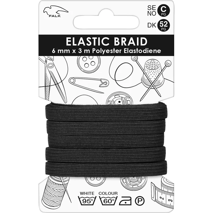 Resårband Svart 3m Falk