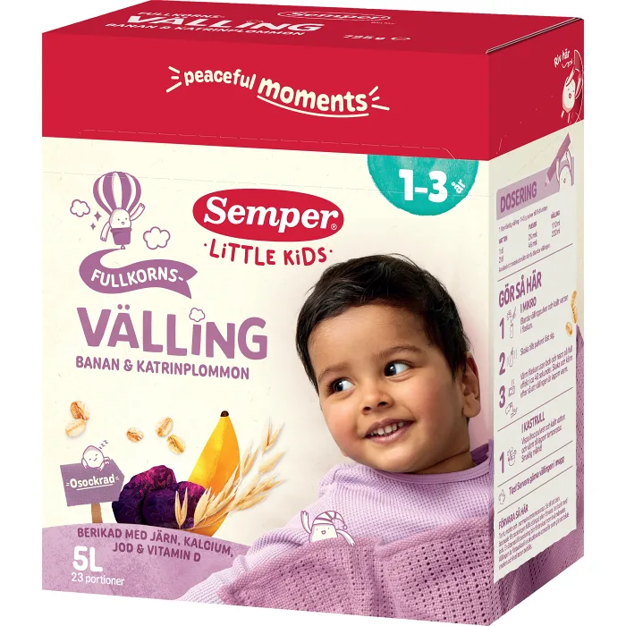 Fullkornsvälling Banan & katrinplommon Från 1,5år 5l Semper