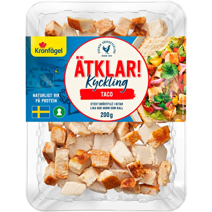 Kyckling Taco Stekt Bröstfilé i bitar 200g Kronfågel