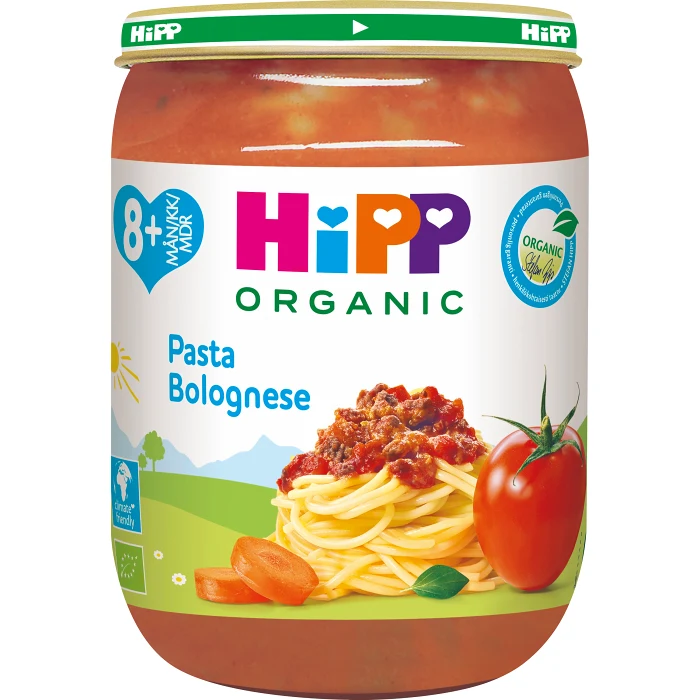 Pasta bolognese Från 8m Ekologisk 190g Hipp