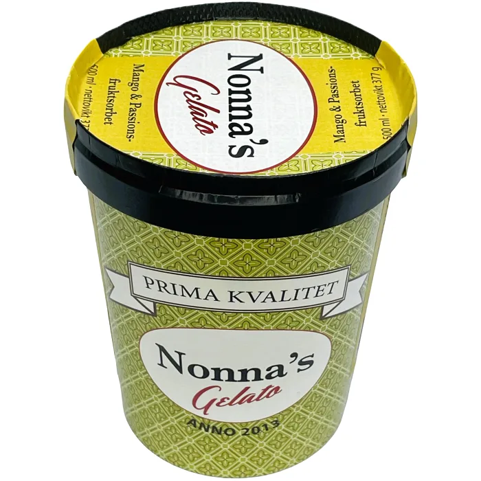 Mango passionsfruktsorbet 500ml Nonnas Gelato