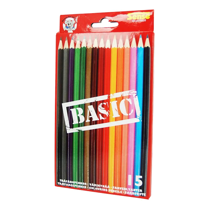 Träfärgpennor Basic 15p Sense