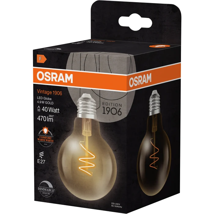 LED G80 Gold E27 470lm(40W) Dimbar Osram