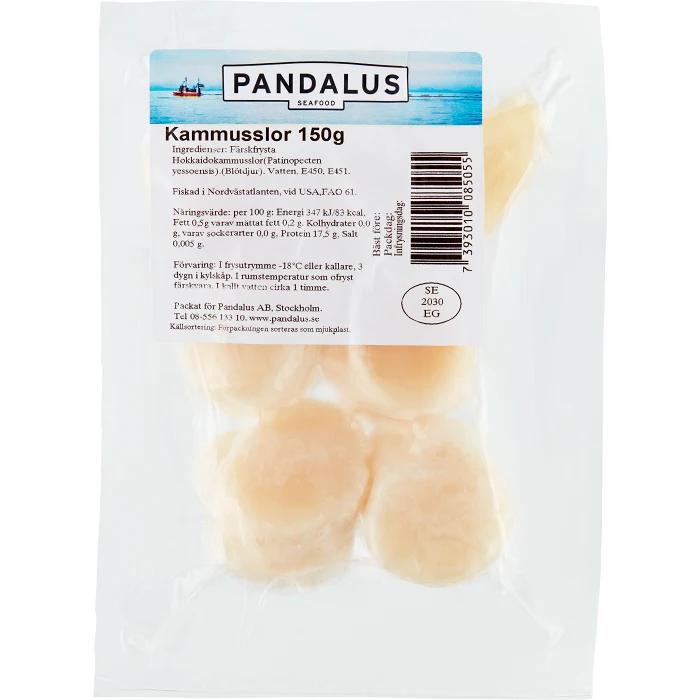 Kammusslor Fryst 150g Pandalus