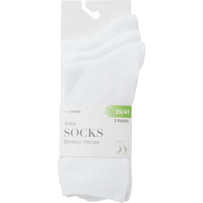Socka ribb 3p vit 39/41 mywear