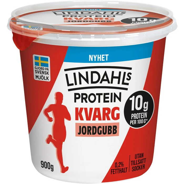 Proteinkvarg Jordgubb 0,2% 900g Lindahls