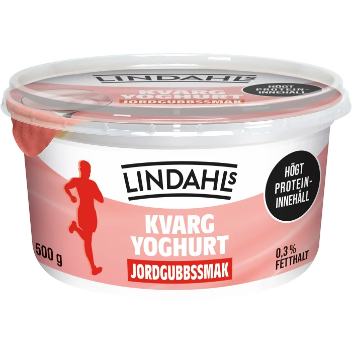 Kvarg Jordgubb 0,2% 500g Lindahls