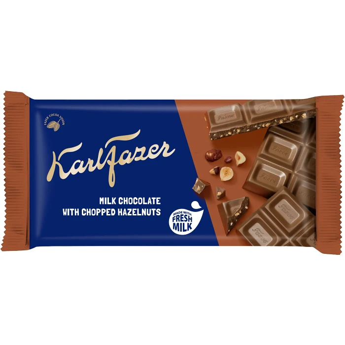 Chokladkaka Hackad Hasselnöt 145g Fazer