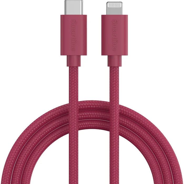 USB-C till Lightning 2m vinröd Smartline