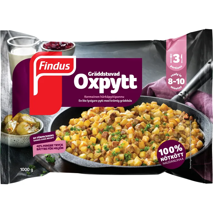 Gräddstuvad oxpytt Fryst 1kg Findus