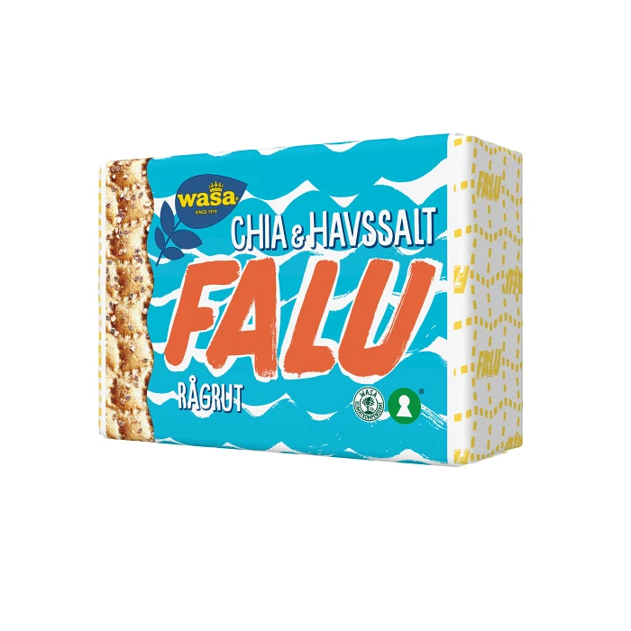 Knäckebröd Falu Råg-Rut Chia & Havssalt 235g Wasa