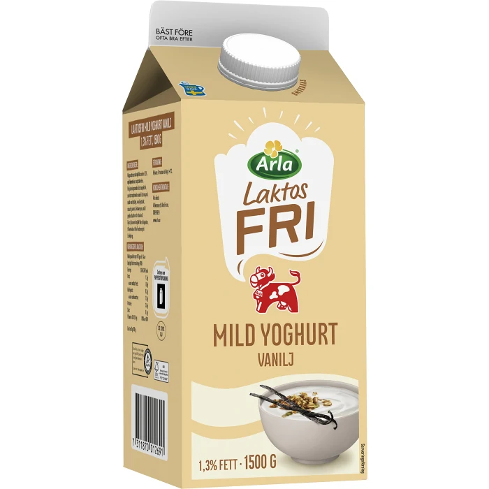 Yoghurt Mild Vanilj 1,3% Laktosfri 1500g Arla Ko®