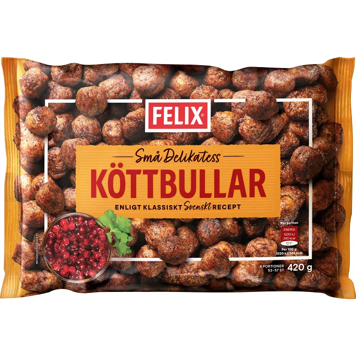 Små delikatessköttbullar Fryst 420g Felix