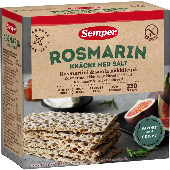Rosmarinknäcke med Salt Glutenfri 230g Semper