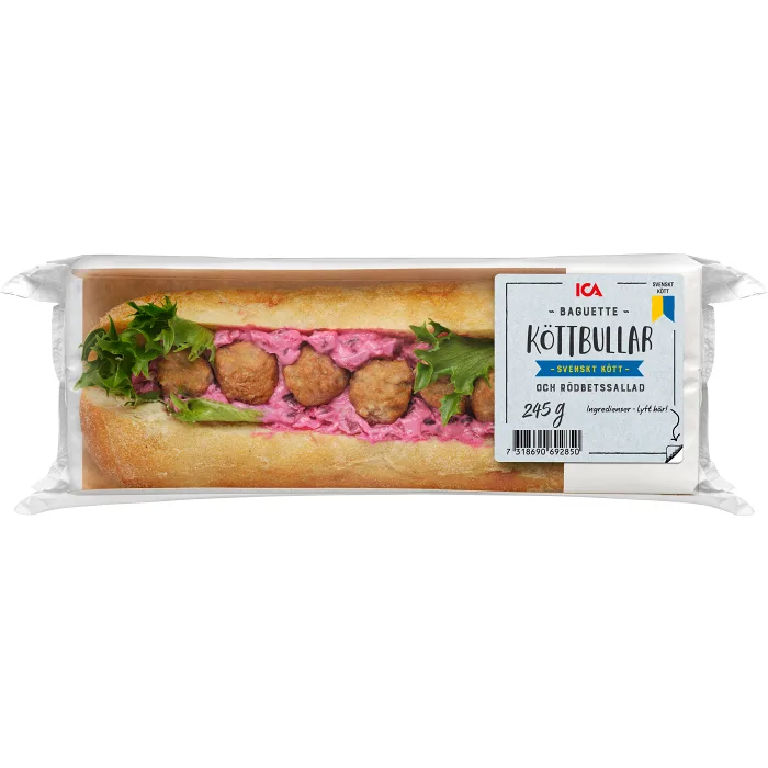 Baguette Köttbullar Rödbetssallad 245g ICA