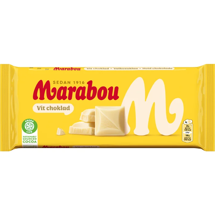 Chokladkaka Vit choklad 180g Marabou