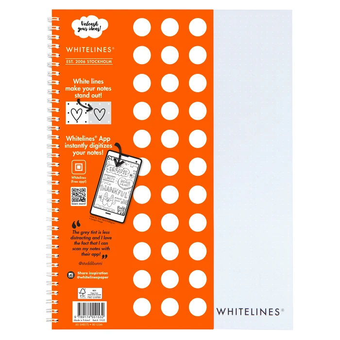 Kollegieblock Whitelines Prickar A4 1-p