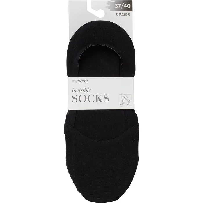 Socka Invisible Svart stl 37/40 3-p Mywear