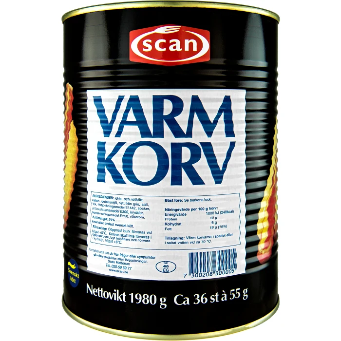 Varmkorv Konserv 1980g Scan