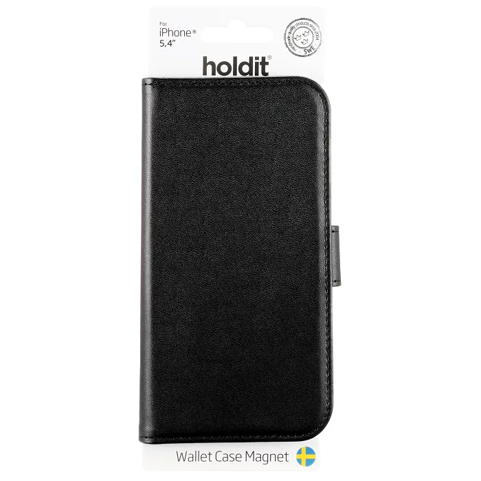 Plånboksfodral Magnet iPhone 12 Svart Holdit