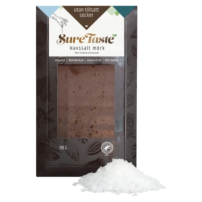 Chokladkaka Havssalt Mörk 90g Sure Taste