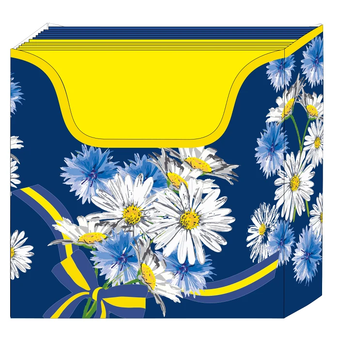 Servettbox 33cm blå/gul 75-p ICA