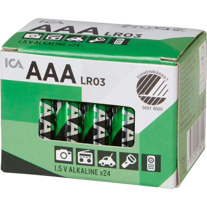 Batteri LR03 AAA 24p ICA