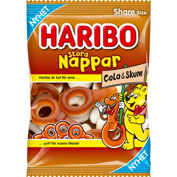Nappar Stora Cola & Skum 170g Haribo