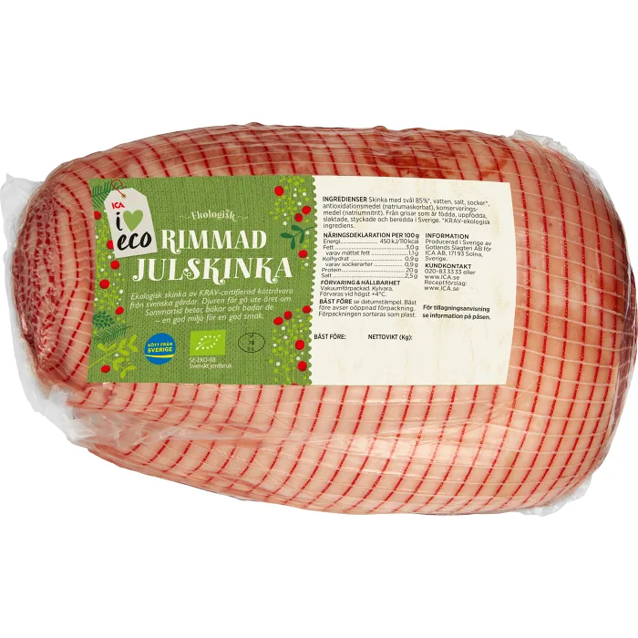 Julskinka rimmad ca 3kg ICA I love eco