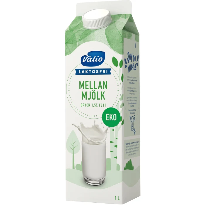 Mellanmjölk Laktosfri 1,5% 1l KRAV Valio