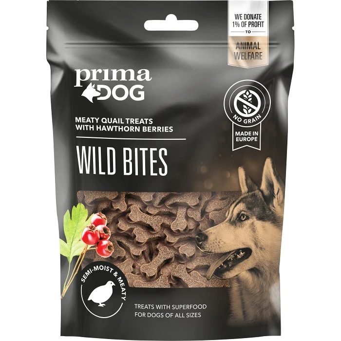 Hundgodis Wild Bites Vaktel PrimaDog