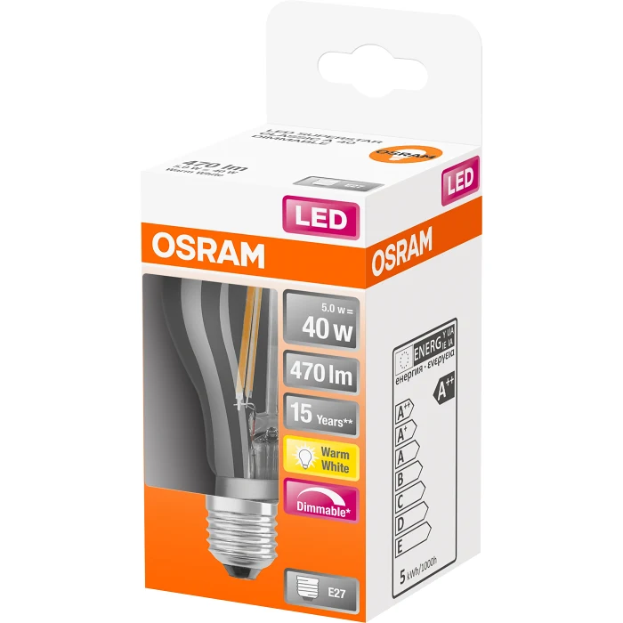 LED CL A 40W Normal E27 Dimbar 1-p Osram