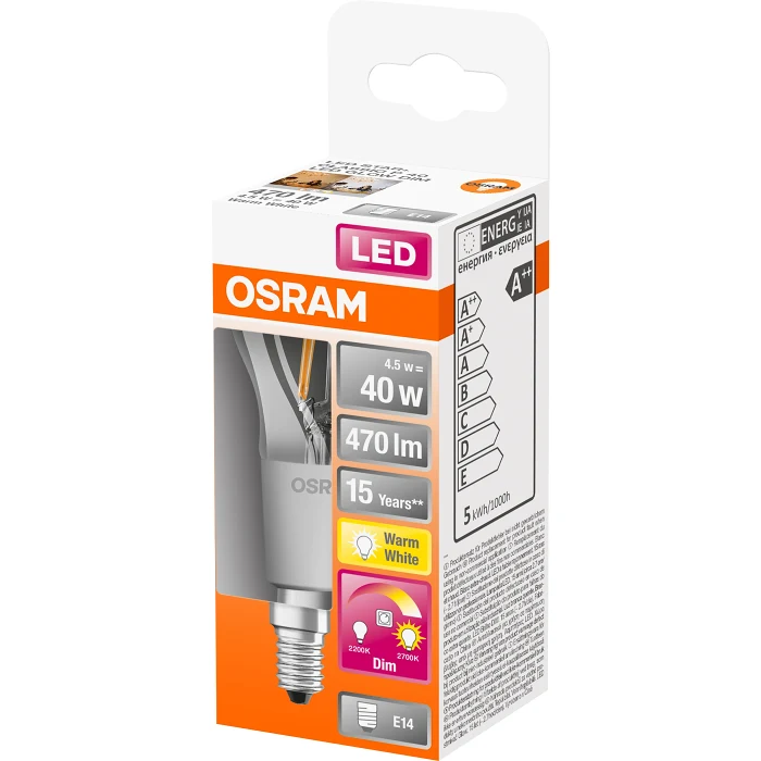 LED CL P 40 Klot E14 Glow Dimbar 1-p Osram