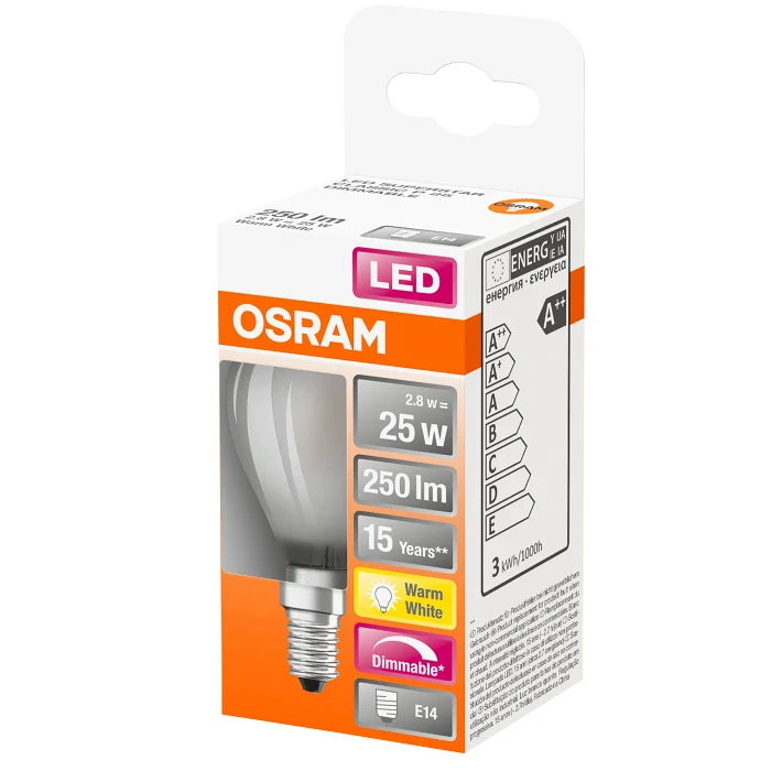 LED CLP 25W Klot E14 Matt Dimbar 1-p Osram