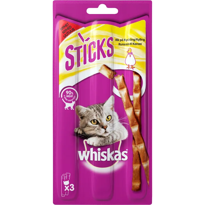 Kattgodis Sticks Kyckling 3-p 18g Whiskas