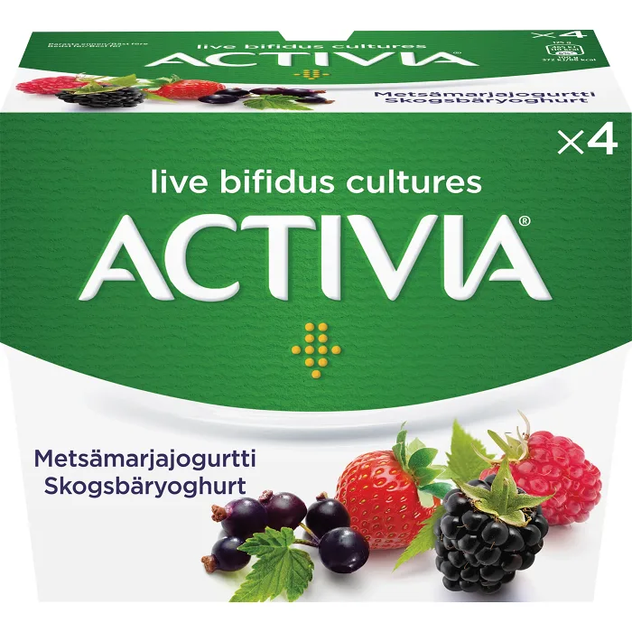 Yoghurt Skogsbär 500g 4-p Activia