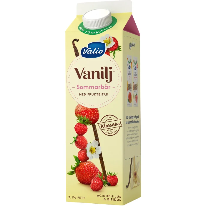 Vaniljyoghurt Sommarbär 2,1% 1000g Valio