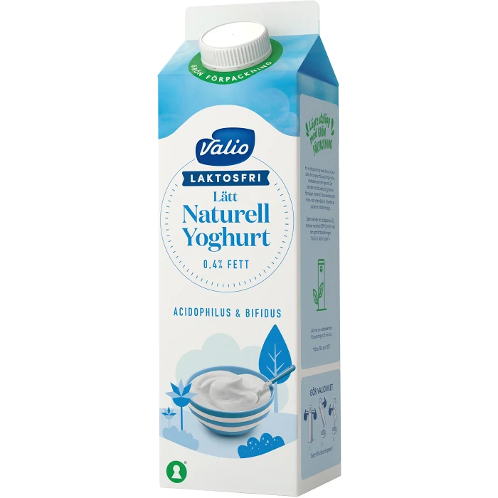 Lättyoghurt Naturell Laktosfri 0,4% 1l Valio