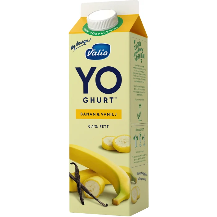 Yoghurt Banan 0,1% 1000g Valio